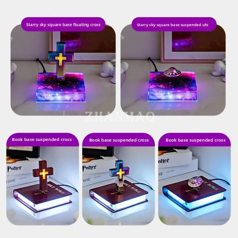 Magnetic Levitation Cross Bible Night Light