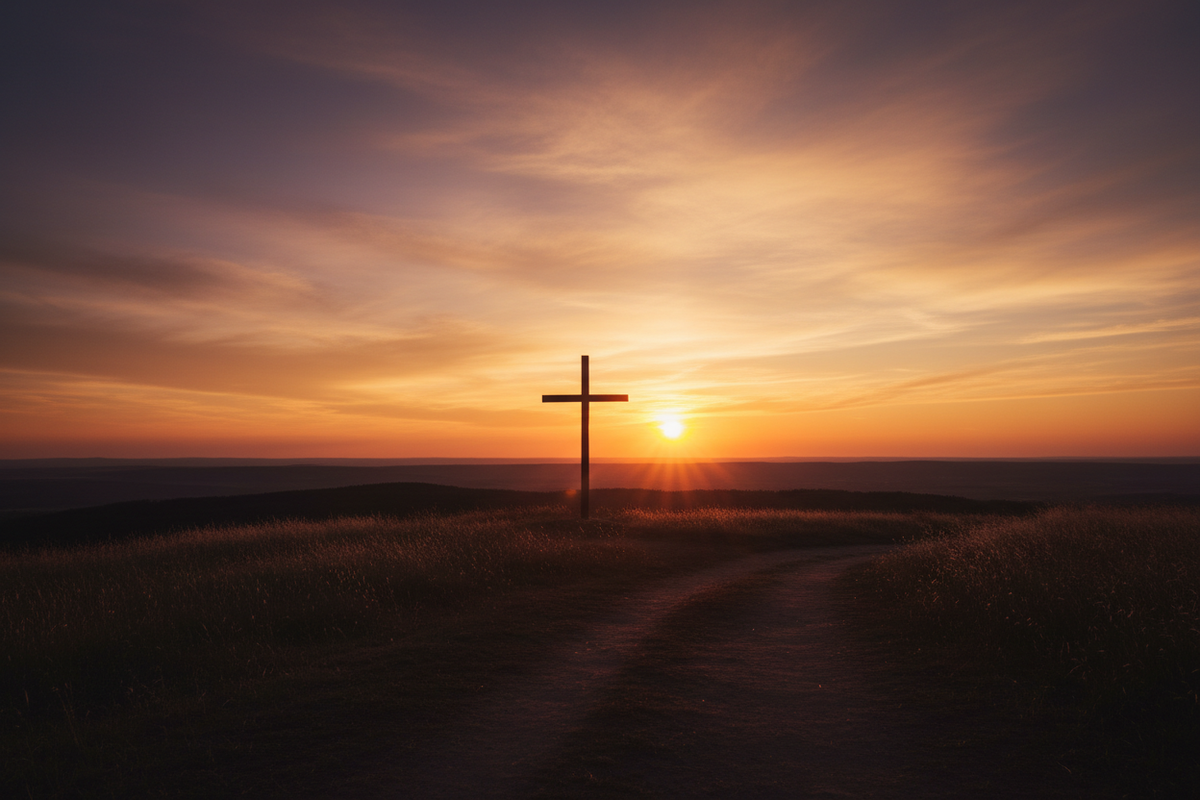Cross Silhouette Sunset